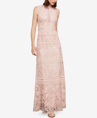 bcbg scrolling lace gown