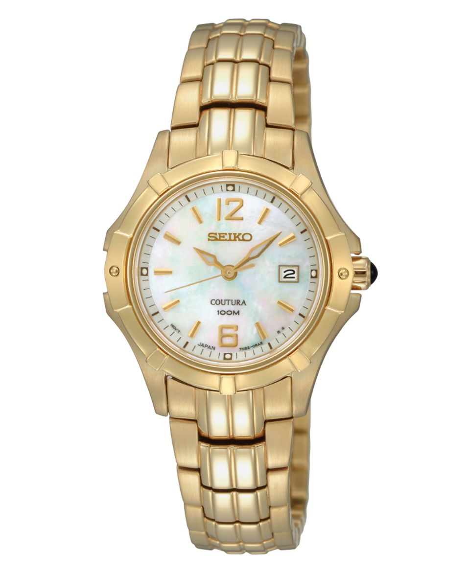 Seiko Watch, Womens Gold Tone Stainless Steel Bracelet 28mm SXDC94   Watches   Jewelry & Watches