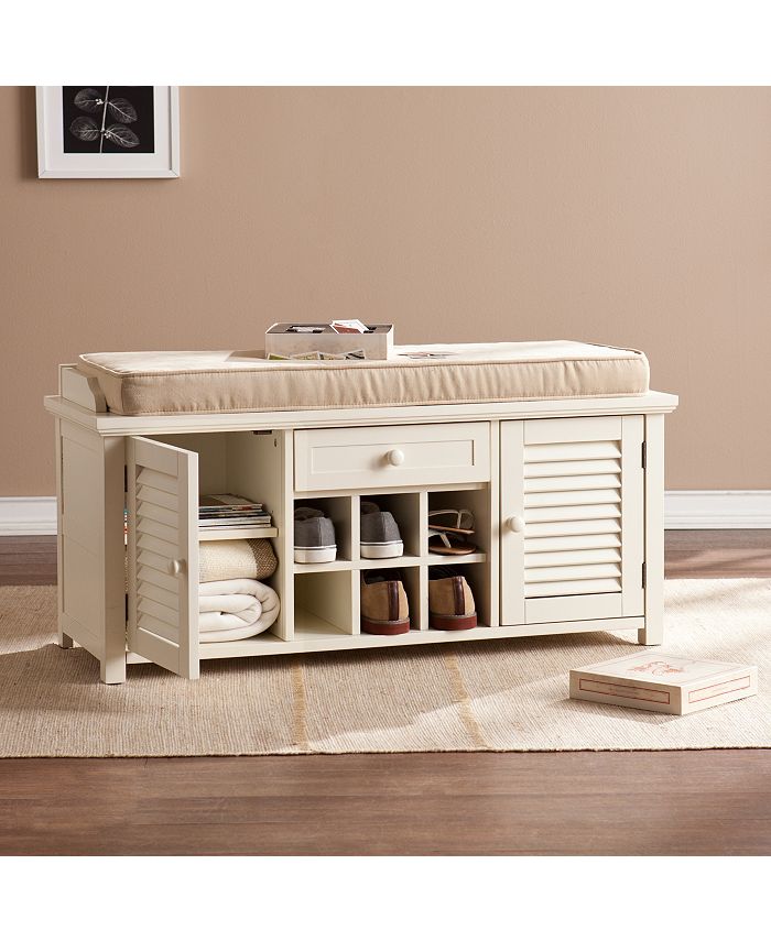 Southern Enterprises Antebellum Shoe Storage Bench & Reviews