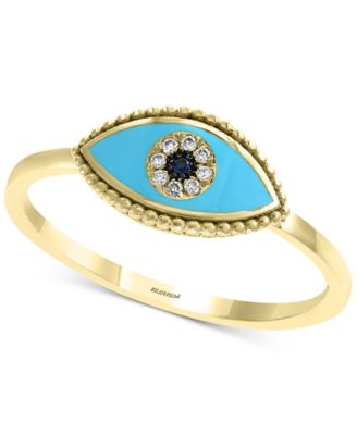 Sapphire \u0026 Diamond Accent Evil Eye Ring 