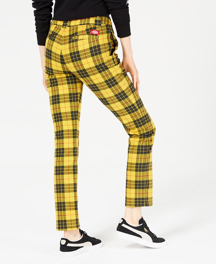 plaid trousers with side stripe