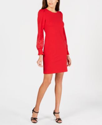 calvin klein red cocktail dress