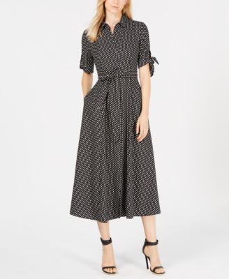 calvin klein belted maxi dress