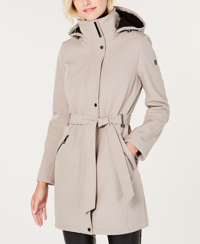 Calvin Klein Hooded Belted Raincoat & Reviews Coats Women Macy's