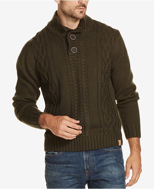 Weatherproof Vintage Men's Button Mock-Neck Sweater & Reviews - Sweaters -  Men - Macy's