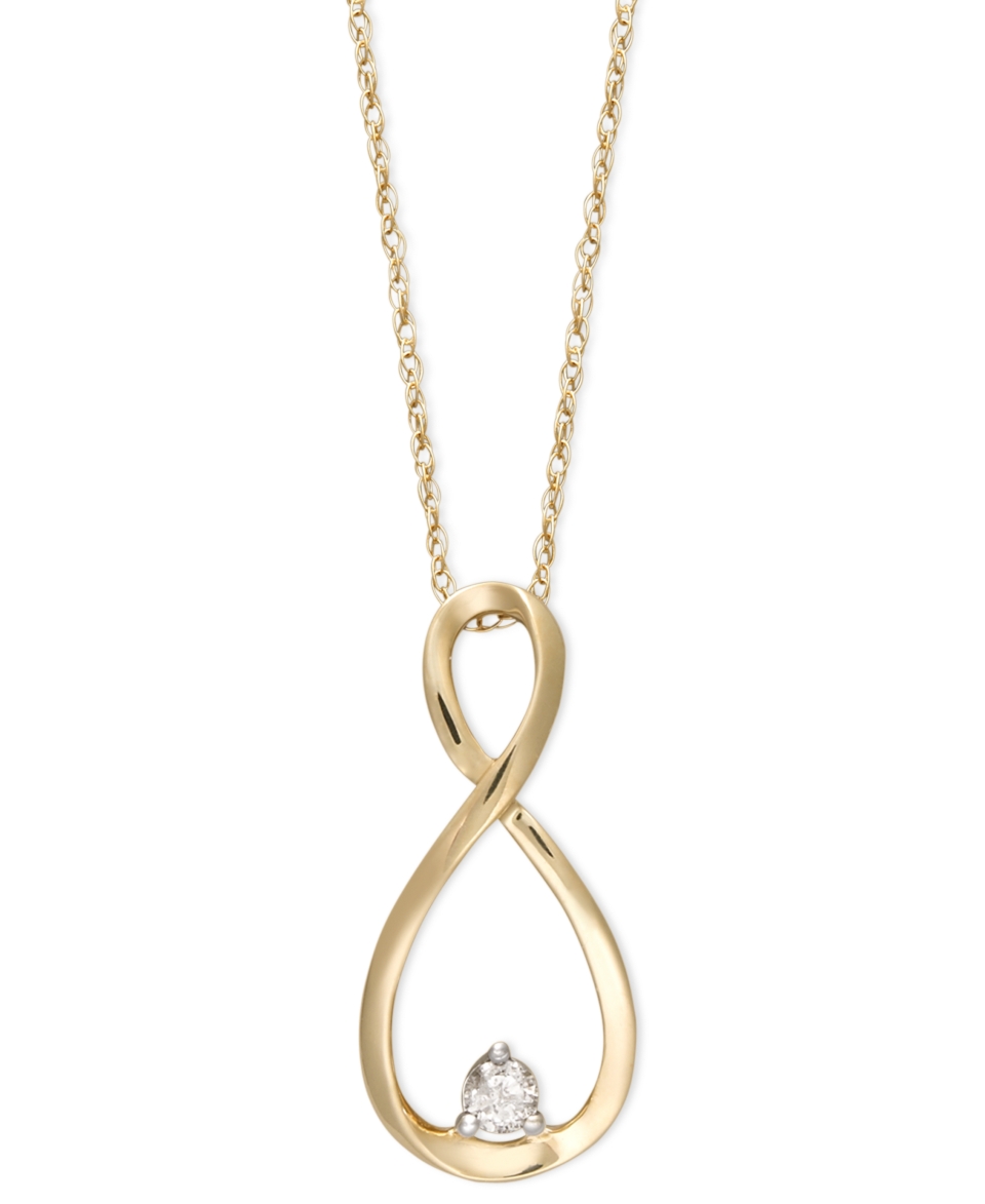 14k Gold Necklace, Diamond Accent Infinity Pendant   FINE JEWELRY