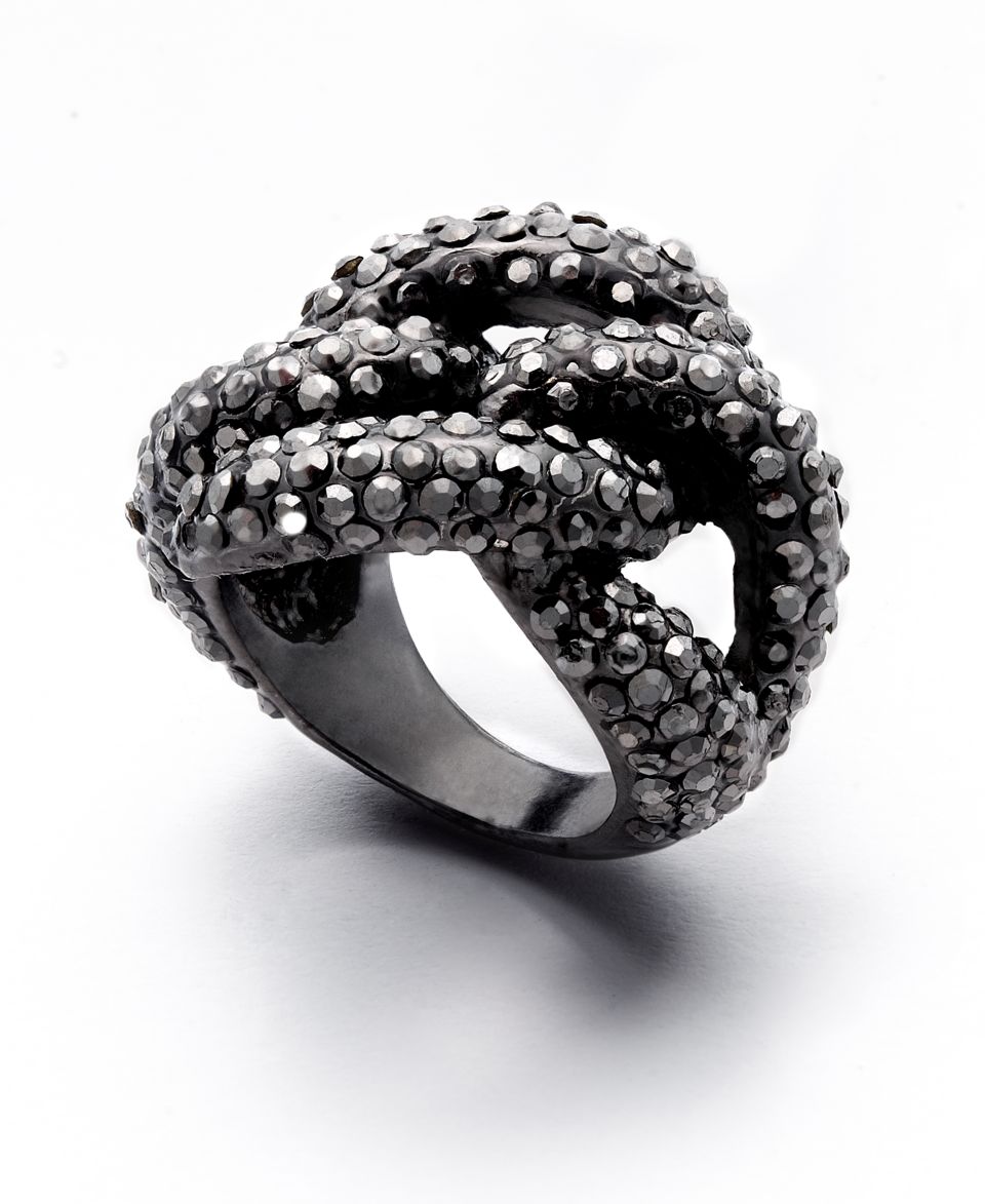 Bar III Ring, Crystal Braided Ring