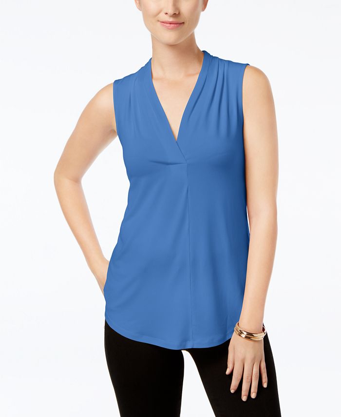Charter Club Sleeveless Surplice Top, Created for Macy's & Reviews ...