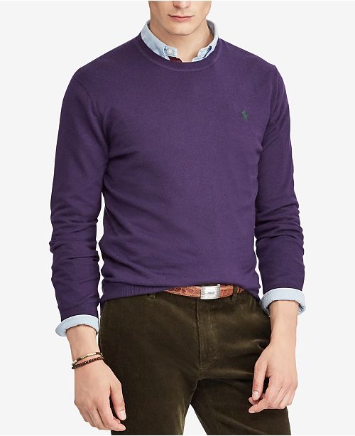 Polo Ralph Lauren Men S Merino Wool Crew Neck Sweater Reviews Sweaters Men Macy S