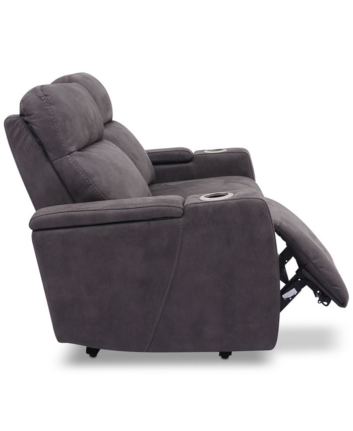 Oaklyn 61 Fabric Loveseat With 2 Power, Macy S Oaklyn 84 Leather Sofa With Power Recliners