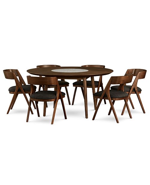 Furniture Oslo Dining Furniture 7 Pc Set Lazy Susan Table 6 Side Chairs Created For Macy S Reviews Furniture Macy S
