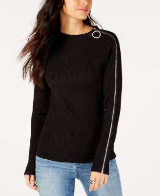 o ring zipper sweater