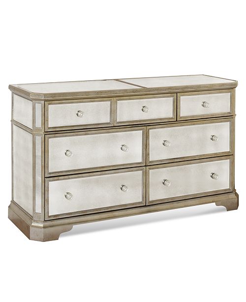Furniture Marais Chest 7 Drawer Mirrored Chest Reviews Furniture Macy S
