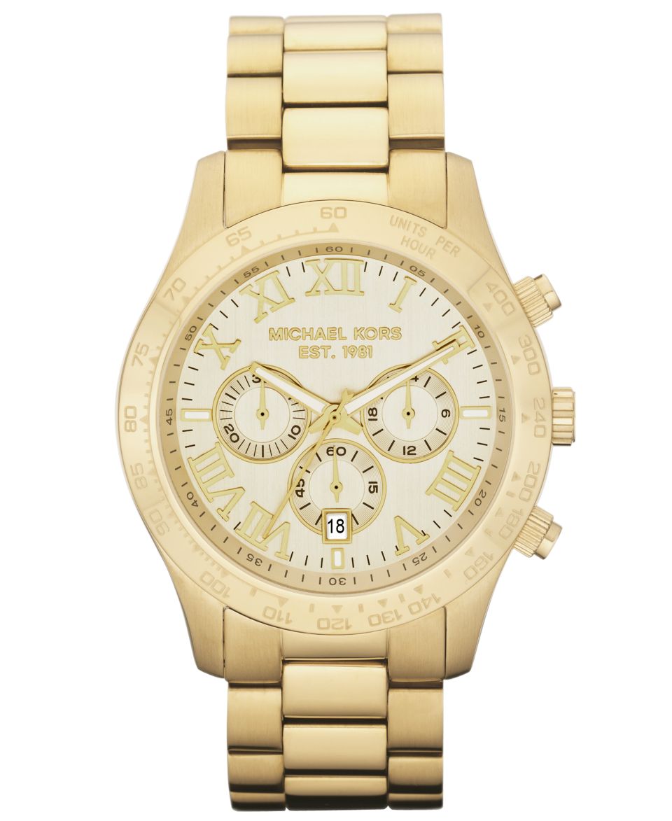 Michael Kors Watch, Mens Chronograph Layton Gold Tone Stainless Steel