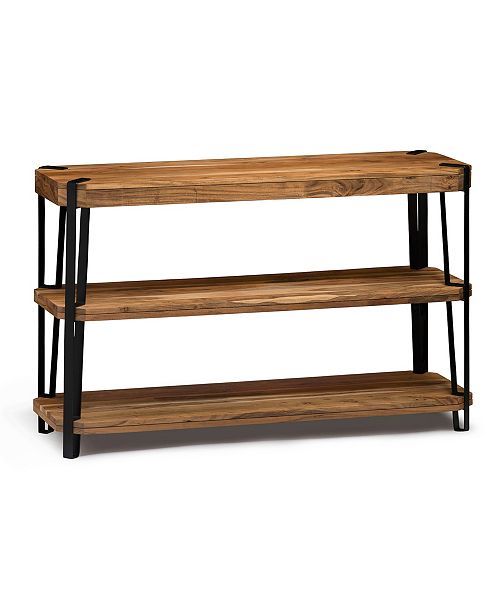 Alaterre Furniture Ryegate Natural Live Edge Solid Wood With Metal Media Console Table Reviews Furniture Macy S