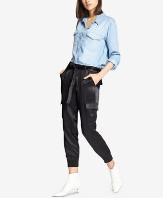 womens satin jogger pants