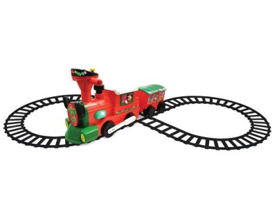 mickey mouse battery powered train with caboose and tracks