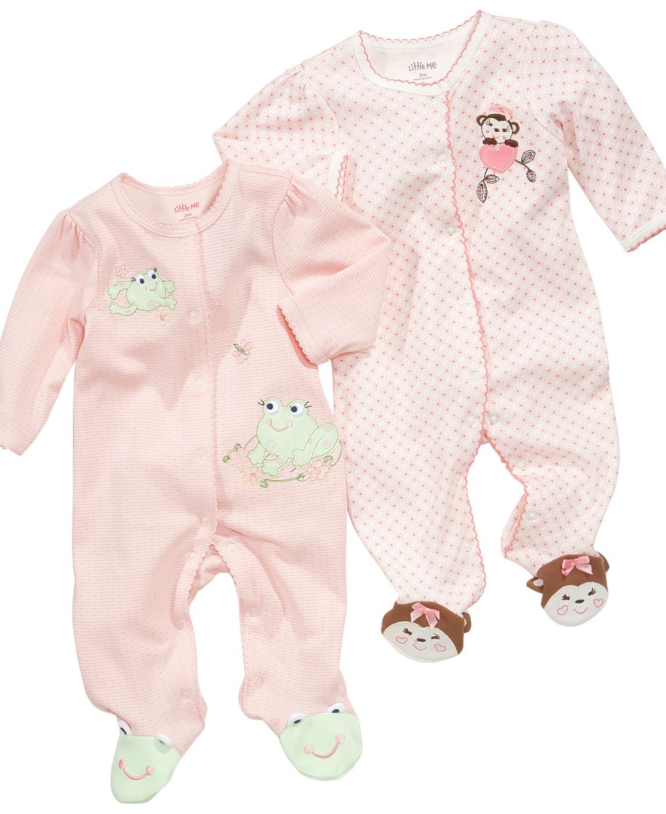 Little Me Baby Coverall, Baby Girls Coverall with Animal Footies