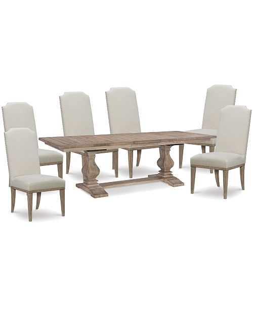 Furniture Rachael Ray Monteverdi Dining Furniture 7 Pc Set Table 6 Upholstered Side Chairs Reviews Furniture Macy S