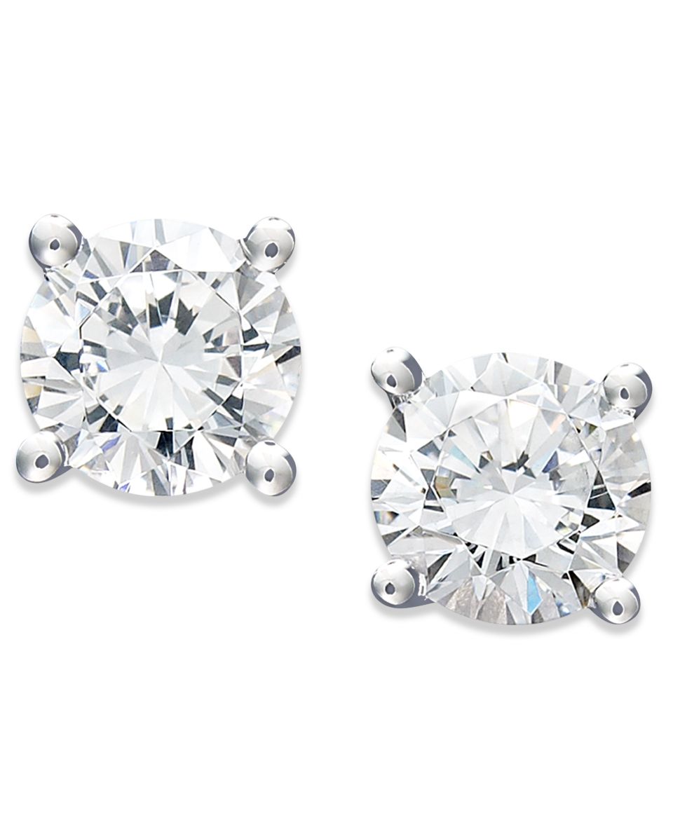 Juliet Diamond Earrings, 14k White Gold Certified Diamond Stud