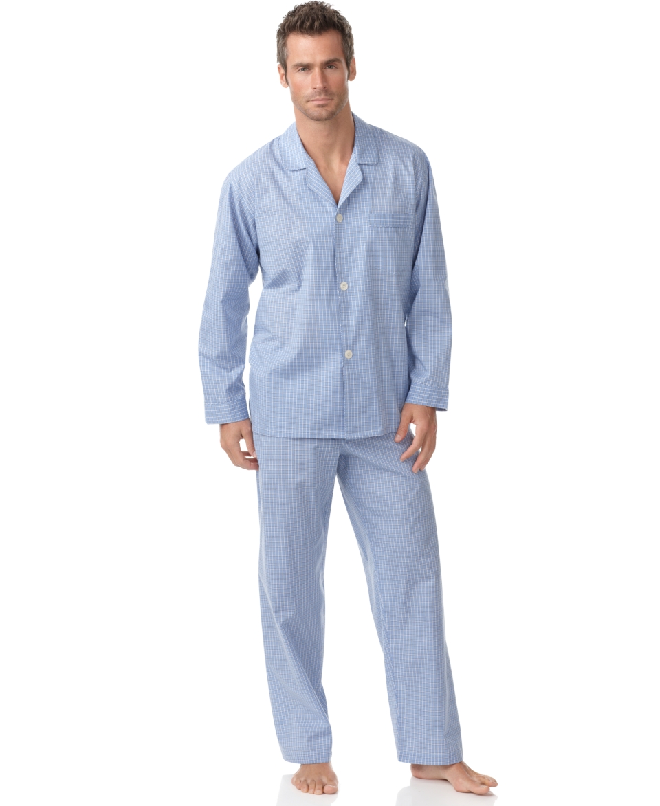 Club Room Pajamas, Woven Long Sleeve Shirt and Pants Set