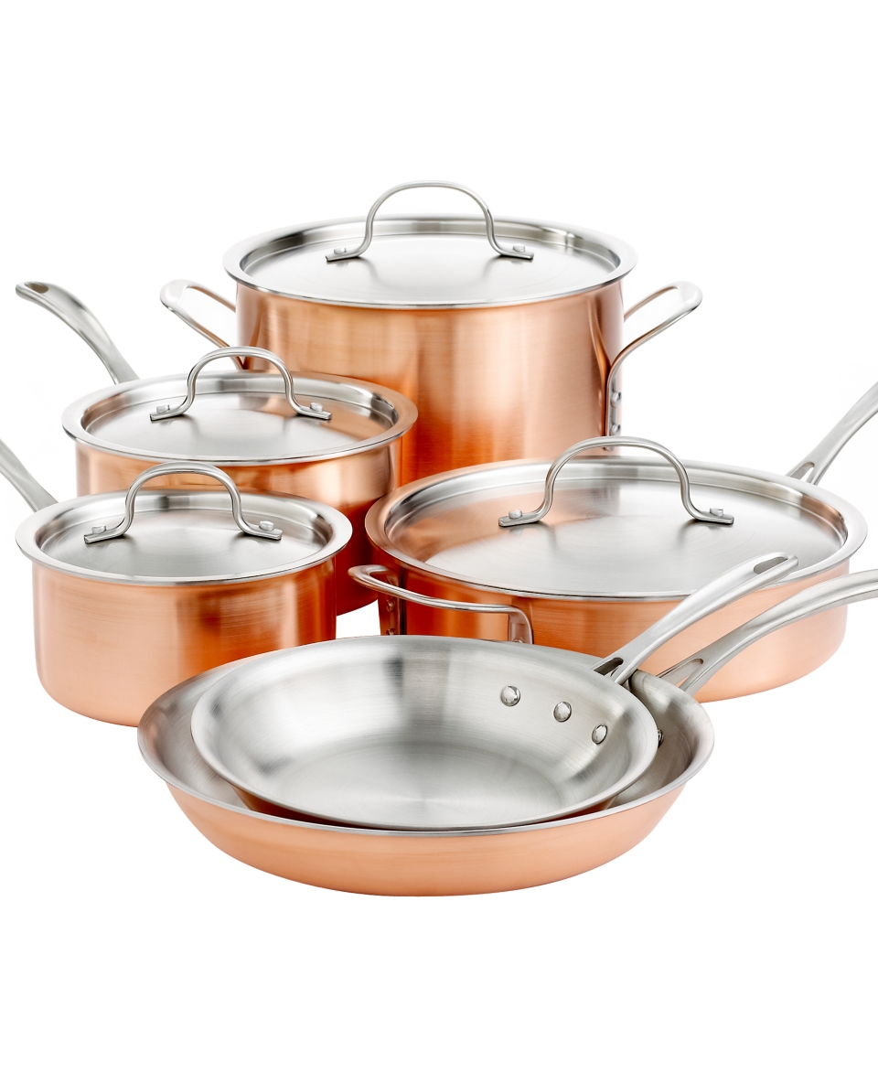 Calphalon Tri Ply Copper Cookware, 10 Piece Set   Cookware   Kitchen