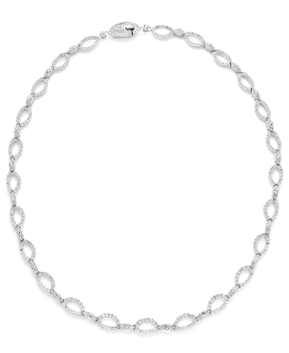 Eliot Danori Necklace, Rhodium Plated Imitation Pearl (3mm) and Cubic