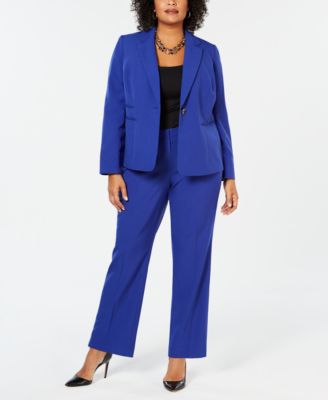 plus size blue suit