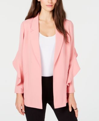 Alfani Petite Mixed-Media Zip-Front Jacket, Created for Macy's - Macy's