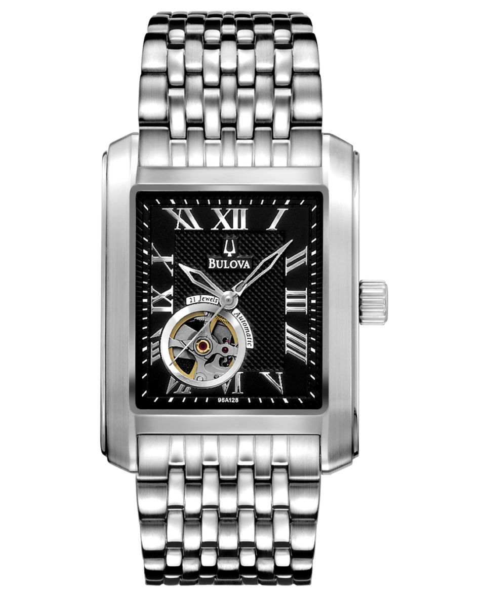 Bulova Mens Automatic Stainless Steel Bracelet Watch 35mm 96A128   Watches   Jewelry & Watches