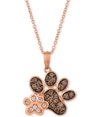 rose gold paw print necklace