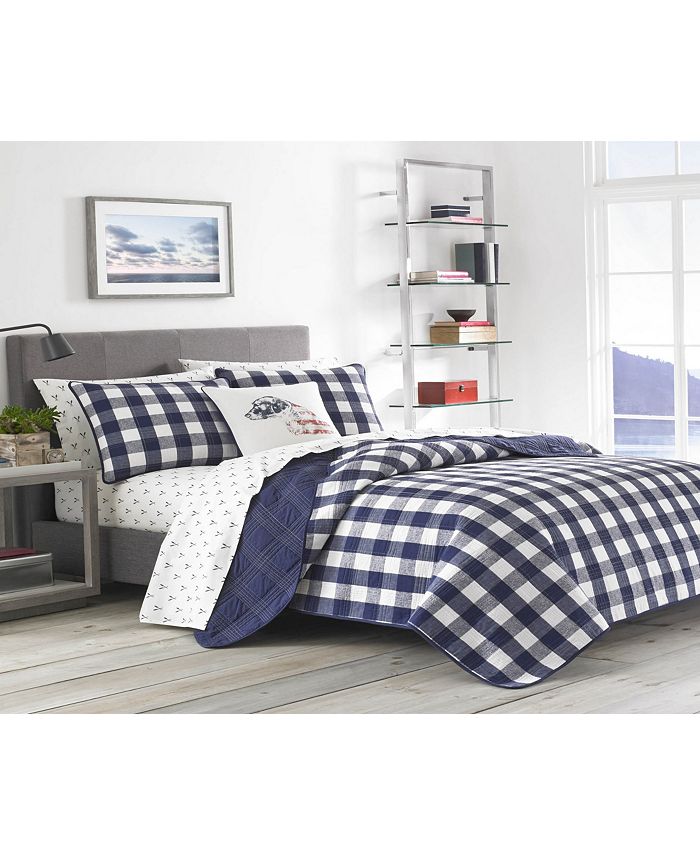Eddie Bauer Lake House Plaid Blue King Quilt Set & Reviews Quilts & Bedspreads Bed & Bath