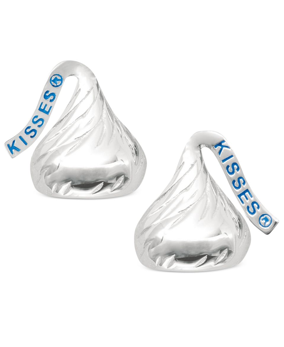 Sterling Silver Hersheys Kiss Earrings, Diamond Accent Stud Earrings