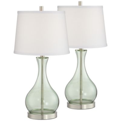 green glass table lamp