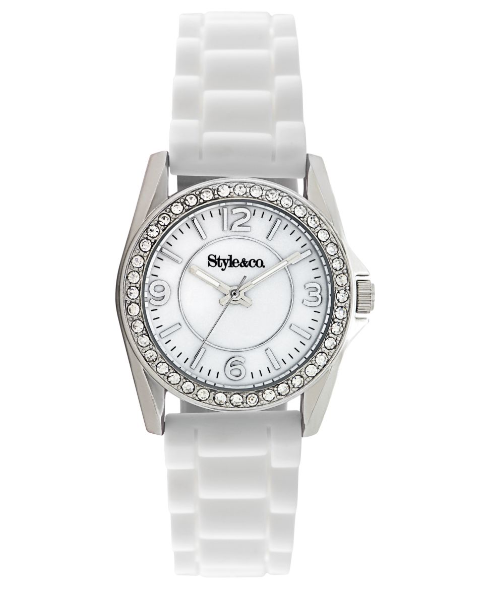 Style&co. Watch, Womens White Silicone Strap 32mm SC1312