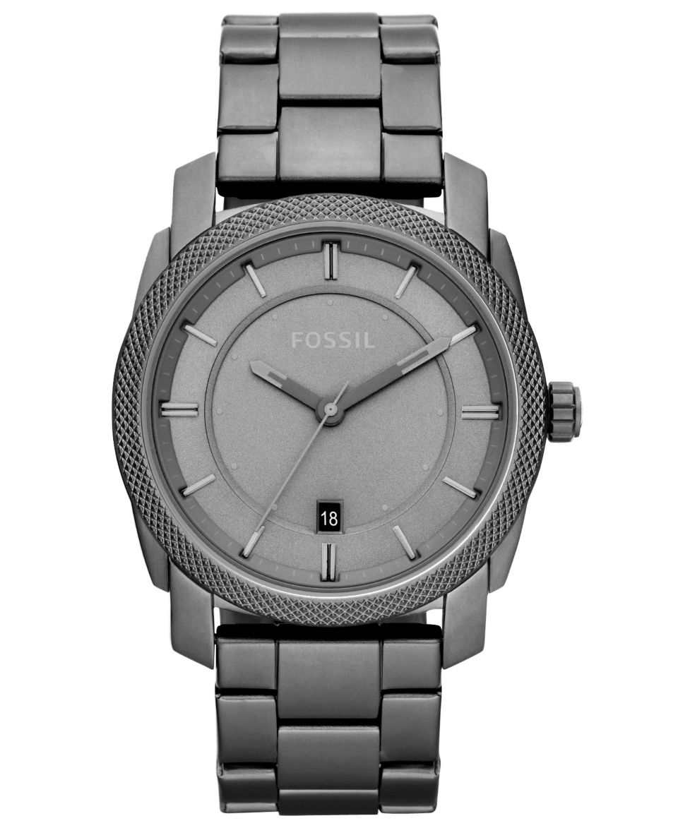 Fossil Watch, Mens Machine Smoke Ion Plated Stainless Steel Bracelet