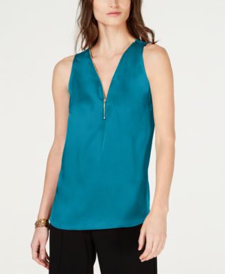 zipper front tank top