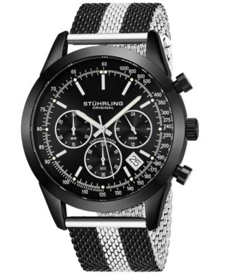 pr 100 chronograph silver dial mesh bracelet men's watch
