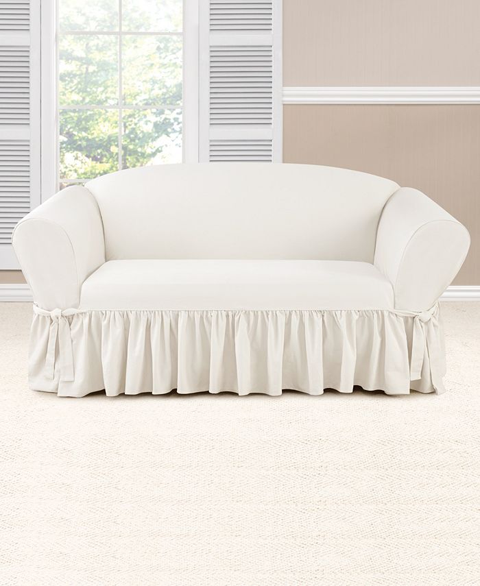 Sure Fit Essential Twill 1 Piece Sofa Slipcover & Reviews Slipcovers