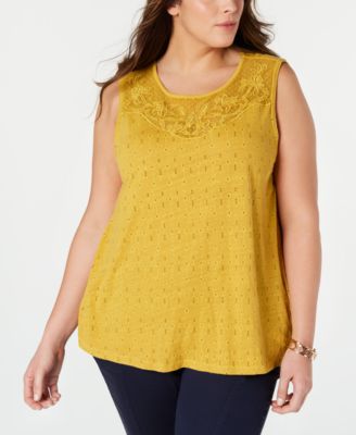 macys plus size lucky brand tops
