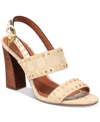 COACH Rylie Stacked-Heel Dress Sandals 
