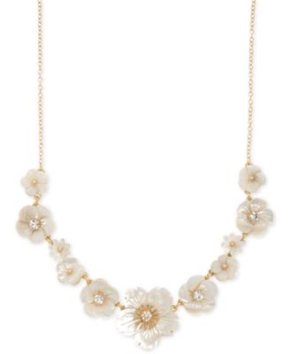 mother of pearl flower necklace
