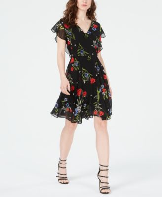 long floral print dress guess