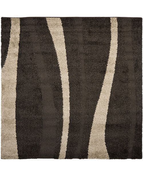 Safavieh Shag Dark Brown And Beige 5 X 5 Square Area Rug Reviews Rugs Macy S