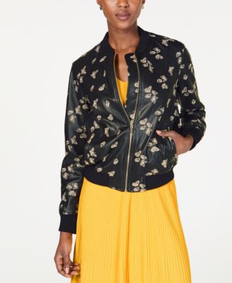 michael kors floral bomber jacket