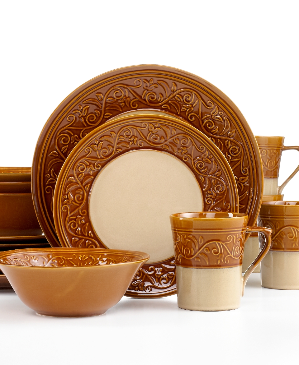 Living Dinnerware, Signal Hill Caramel 16 Piece Set  