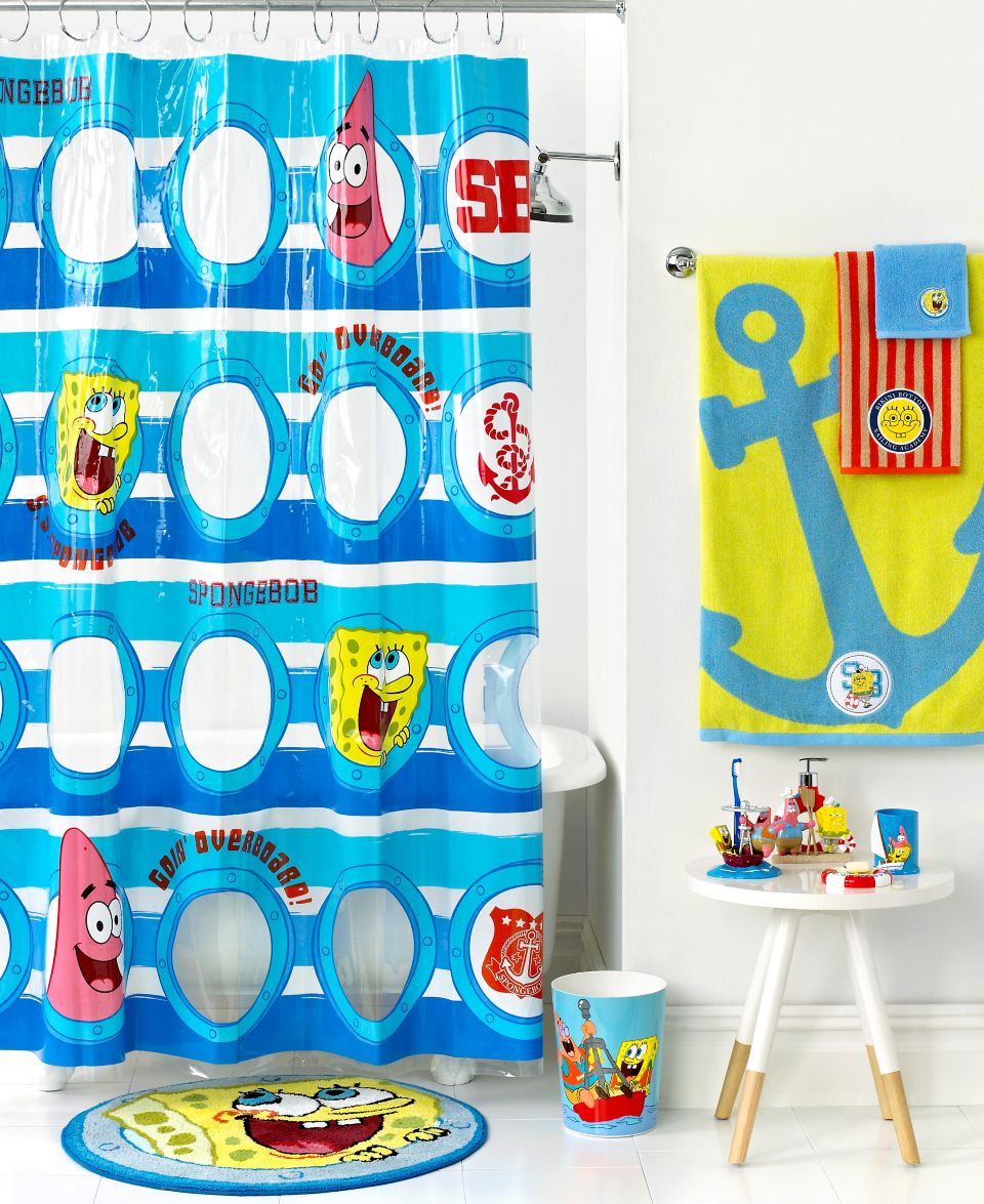 Nickelodeon Bath, Spongebob Set Sail Shower Curtain