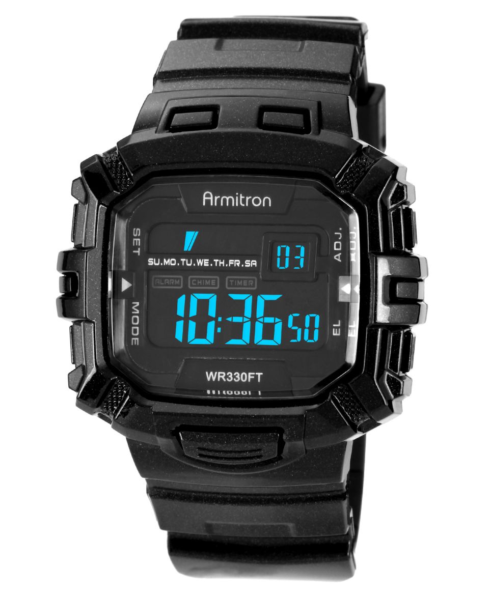 Armitron Watch, Mens Digital Black Polyurethane Strap 41mm 40 8244BLK   Watches   Jewelry & Watches