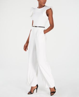 white jumpsuit calvin klein