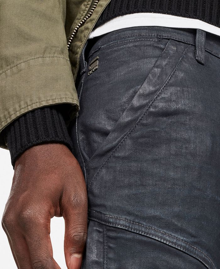 GStar Raw Men's Rackam Dark Aged Waxed Cobbler SkinnyFit Superstretch